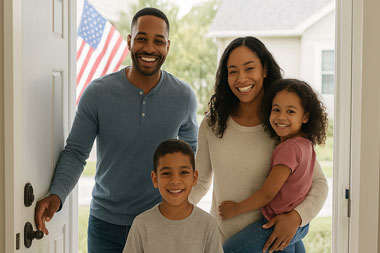 Family enjoying their new home in Nassau County, financed by expert Long Island mortgage brokers offering tailored home loans and refinancing solutions.